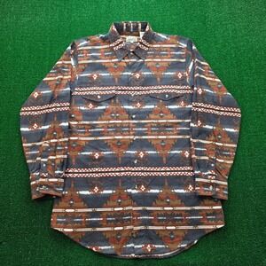Express Rider Southwestern Aztec Flannel Shirt Mens Large Button Up Long Sleeve